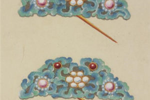 手绘清代女性佩饰与头饰彩绘本画册