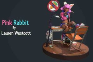 粉色芭比兔3D建模制作步骤流程图